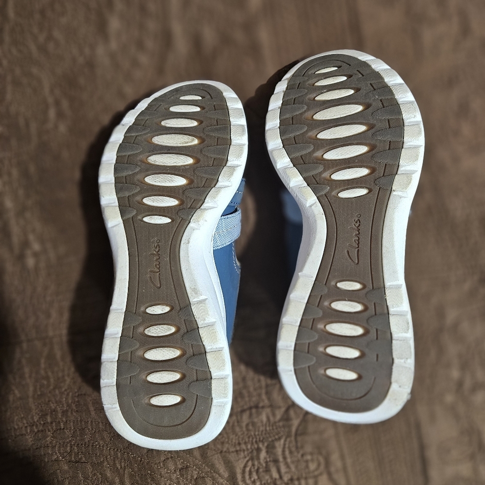 Pre-owned Clarks Blue and White Sandals 8.5M - Picture 5 of 5